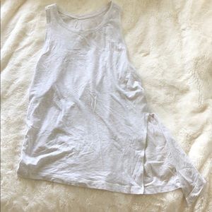 White asymmetrical tie tank top